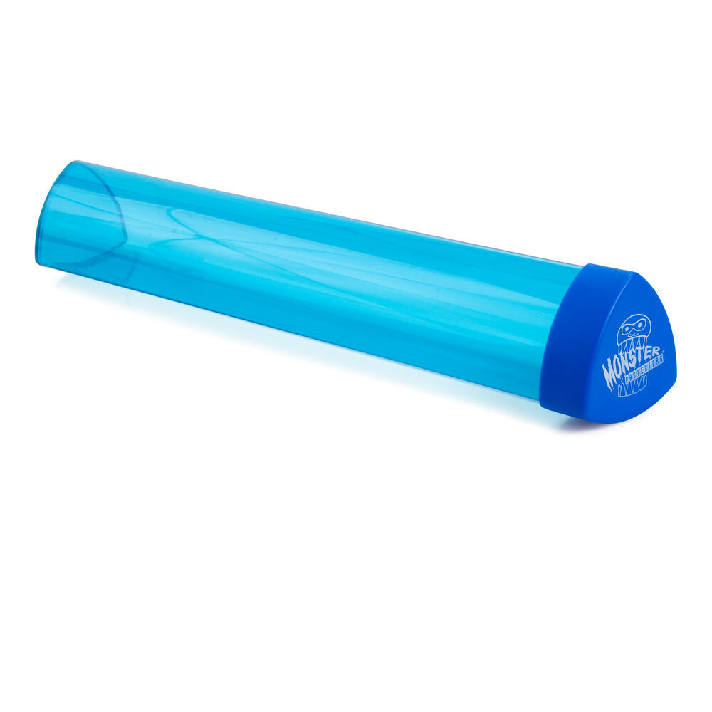 Blue plastic tube on a white background