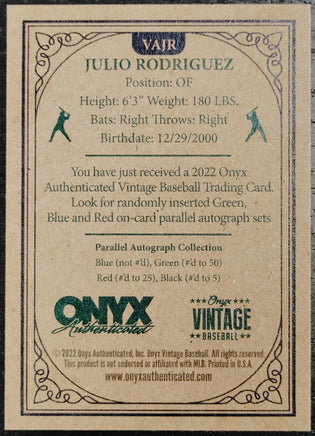 Onyx Vintage Blue Autographed - Julio Rodriguez
