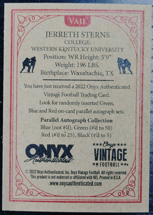 Onyx Vintage Autographed - Jerreth Sterns