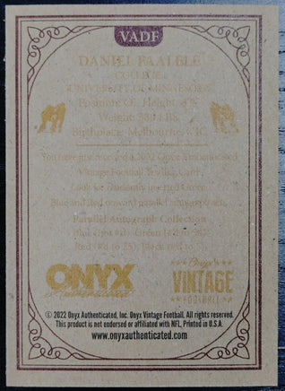 Onyx Vintage Autographed - Daniel Faalele