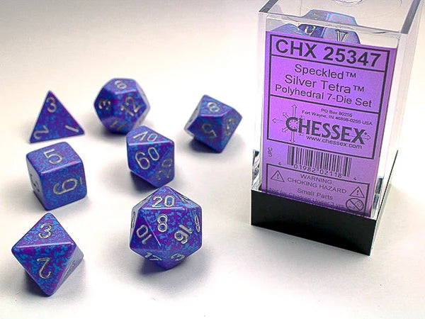 Chessex: Polyhedral Speckled Dice sets - Silver Tetra