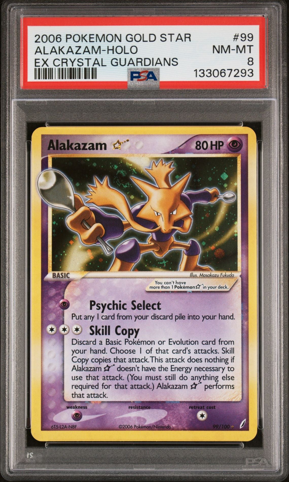 Pokemon Alakazam Gold Star # 99 - PSA 8