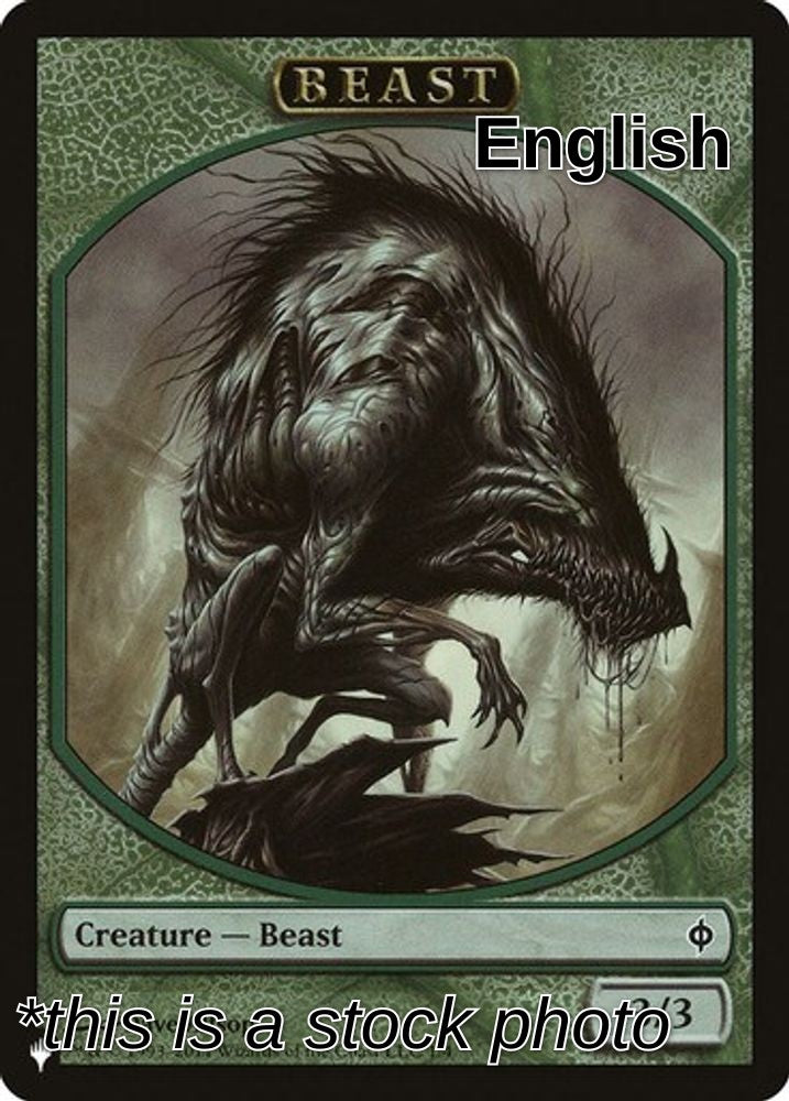 Beast // Emblem - Liliana, Defiant Necromancer Double-Sided Token