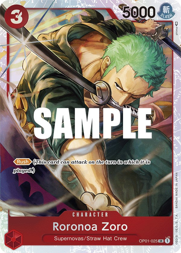 zoro one piece card game Roronoa Zoro - OP01-025 (Ultra Deck: The Three Captains) [OP-PR