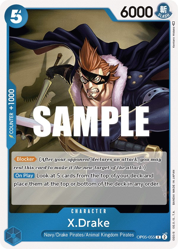 op05 rare cards X.Drake [OP05 - OP05-055 - Rare]
