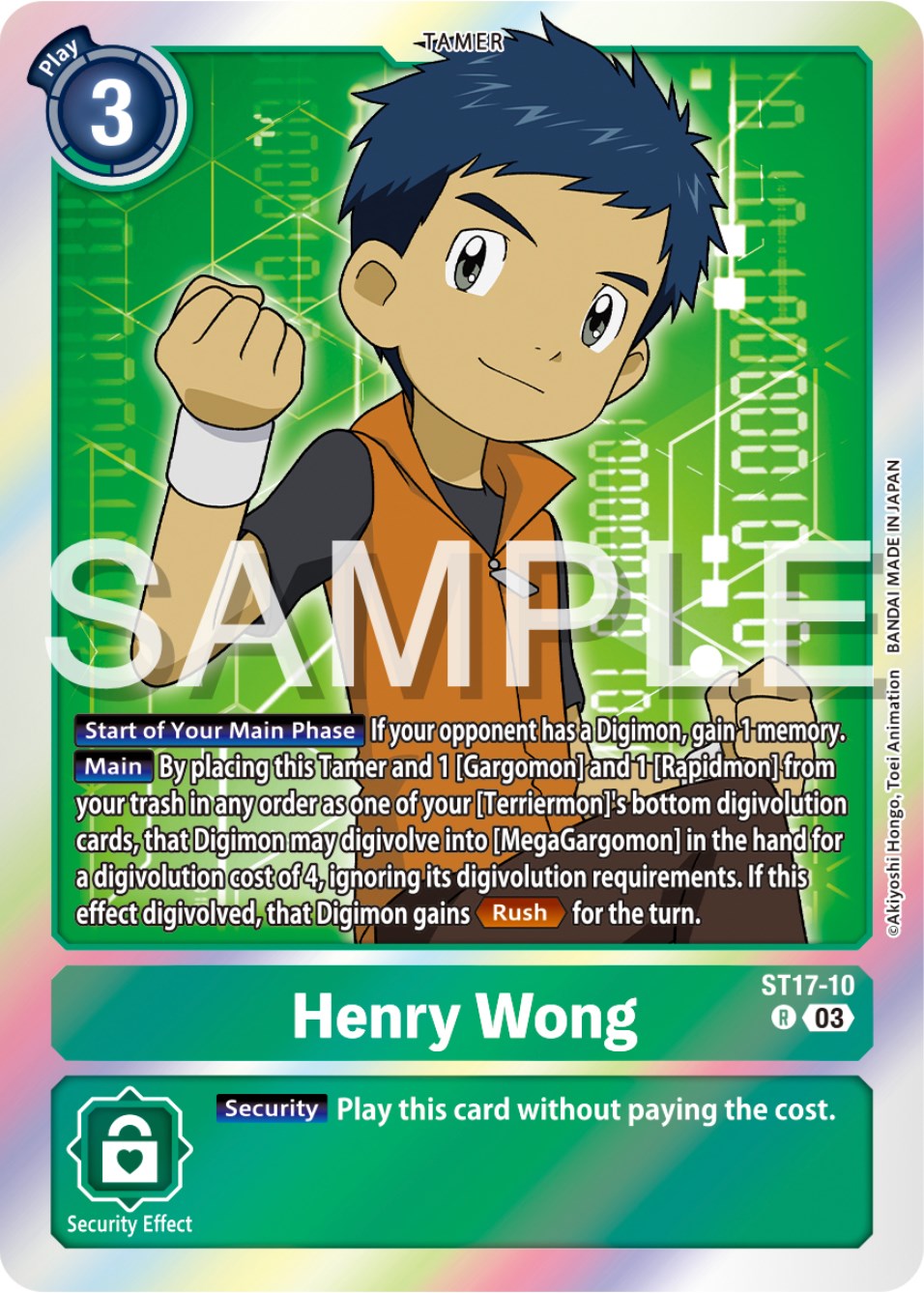 digimon card game double typhoon Henry Wong [ST-17 - ST17-10 R]