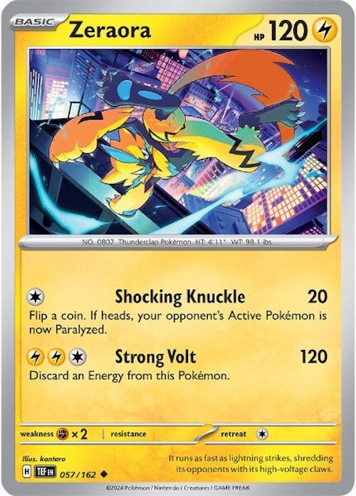 zeraora pokemon cards 112/081}Mega ex Lightning Lightning Zeraora Art Rare Promo