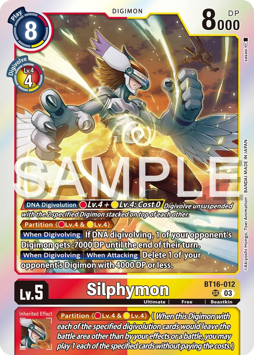 fake digimon cards Digimon Beginning Observer Super Rare Silphymon Bt16-012