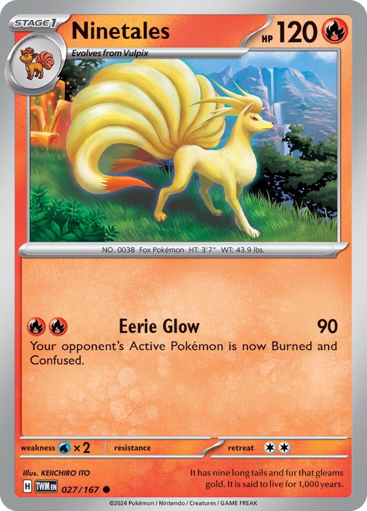 pokemon card fox Ninetales [TWM - 027/167]