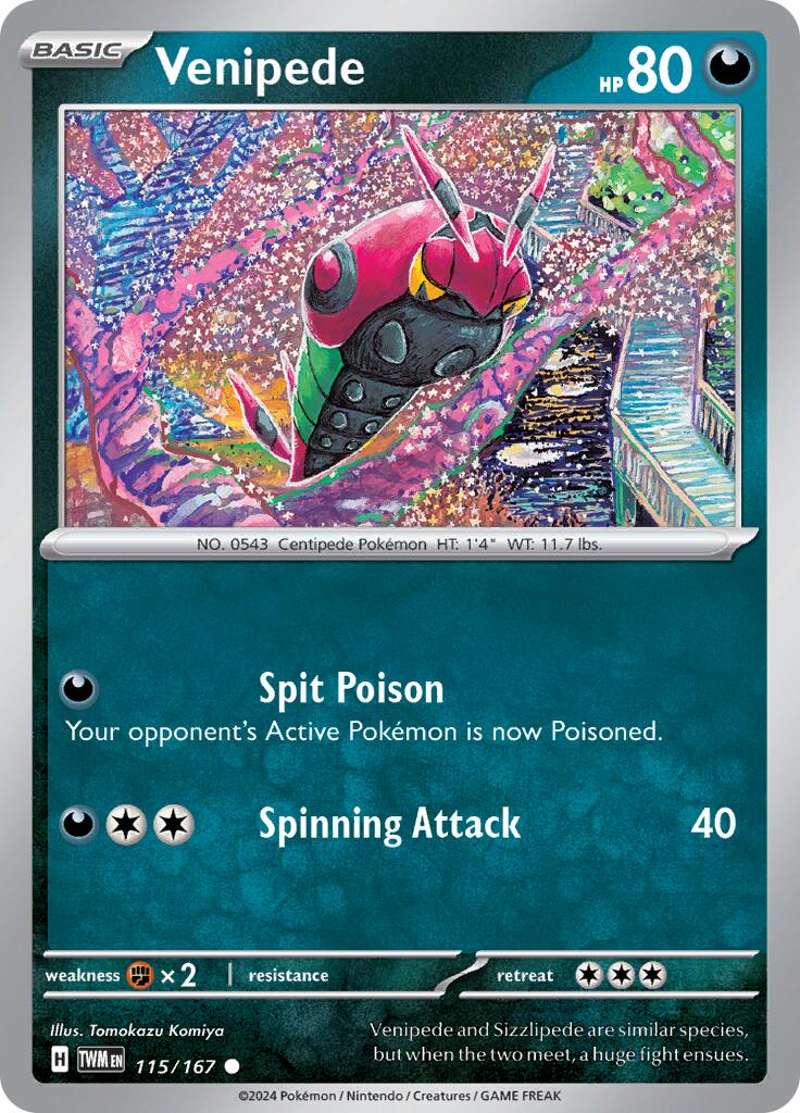 sv06 pokemon card list Venipede [TWM - 115/167 Common]