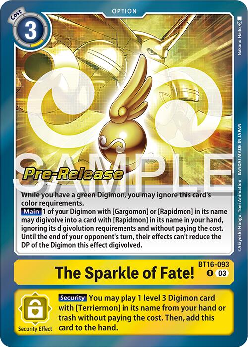 Digimon Beginning Observer Rare The Sparkle of Fate! Bt16-093 Digimon Beginning Observer Rare The Sparkle of Fate! Bt16-093
