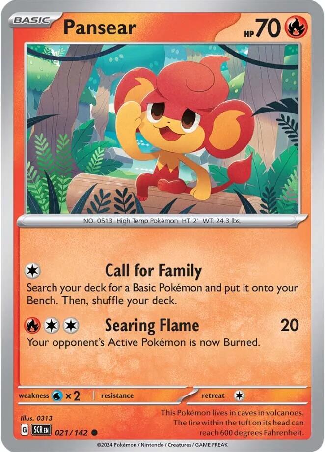 Pokemon Trading Card Game Stellar Crown Common Pansear #21