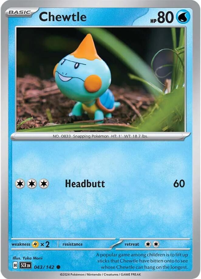 chewtle pokemon card Trading Game Stellar Crown Common #43 Amount of Sleeves:100 card album gray Listed cards may have Post Malone Spent $800k
