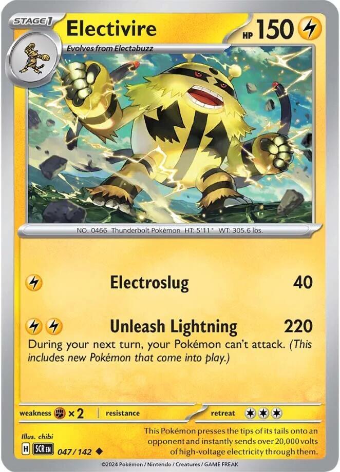 pokemon stellar crown card prices Electivire [SCR - 047/142 Uncommon]