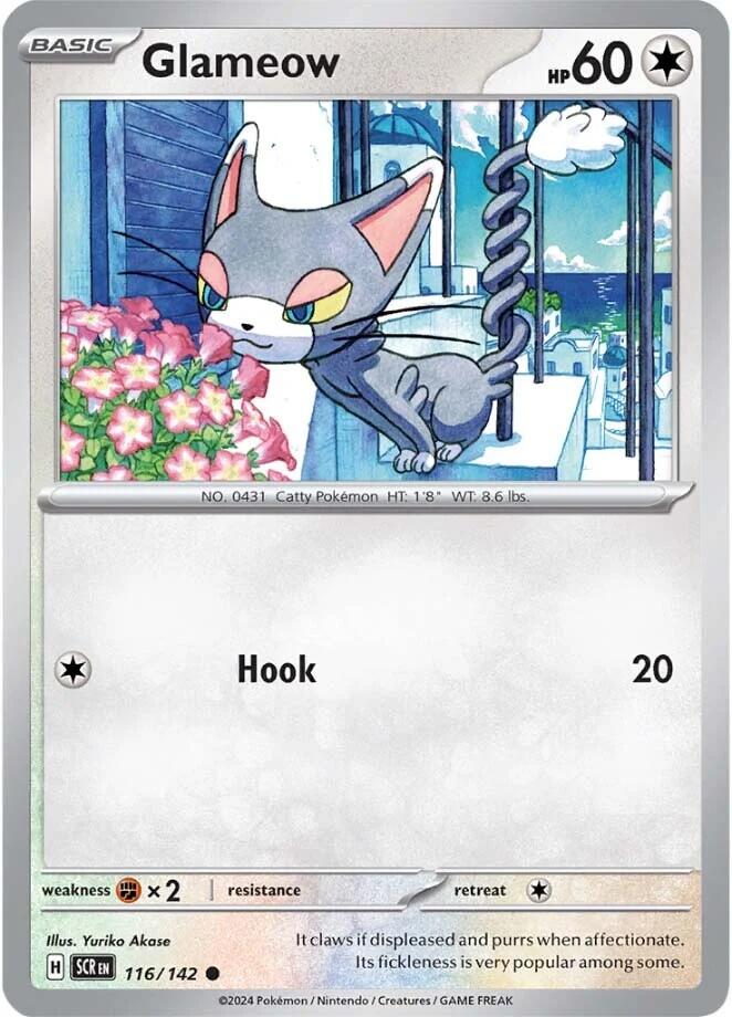 pokemon glameow card 108/156 Common [1] Charm Pokemon - Glameow (68) -