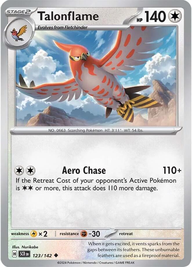 sv07 pokemon card list Talonflame [SCR - 123/142 Uncommon]