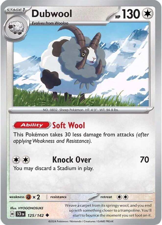dubwool v pokemon card Dubwool [SCR - 125/142]