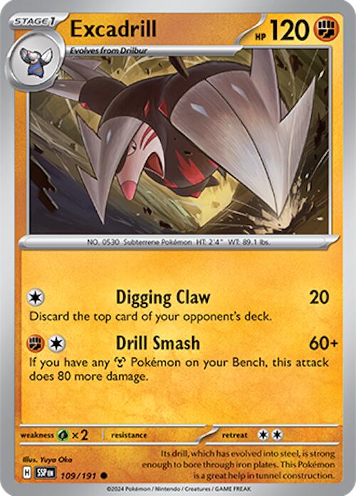 pokemon surging sparks best cards Excadrill [SSP - 109/191 - Common]