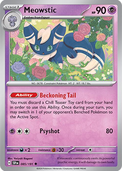 pokemon sv08 card list Meowstic [SSP - 085/191 Uncommon]