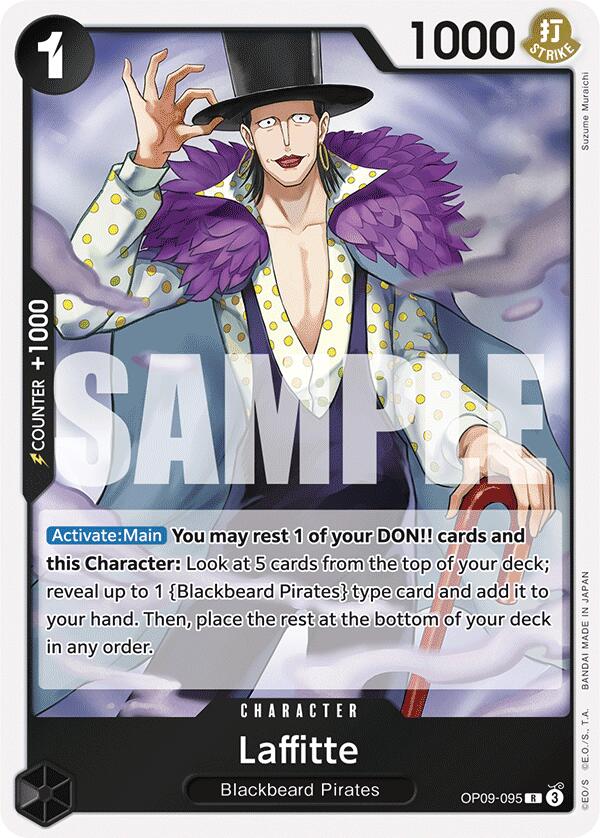 one piece emperors in the new world rare cards Laffitte [OP09 - OP09-095 - Rare]