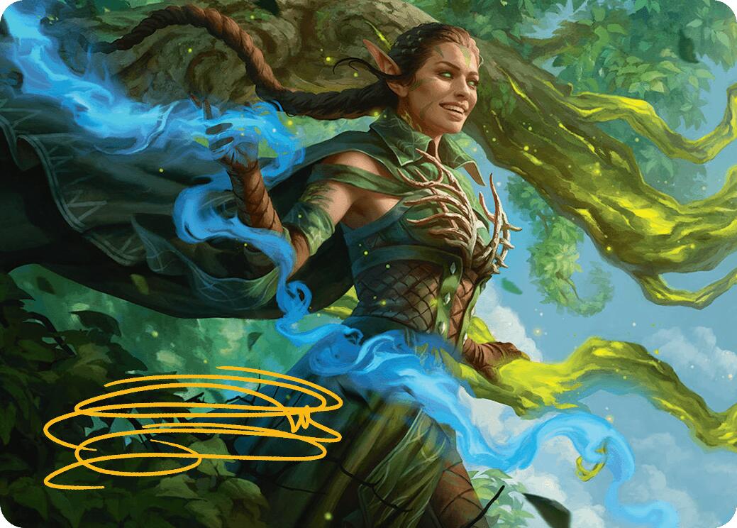 Nissa, Worldsoul Speaker Art Card (Gold-Stamped Signature)