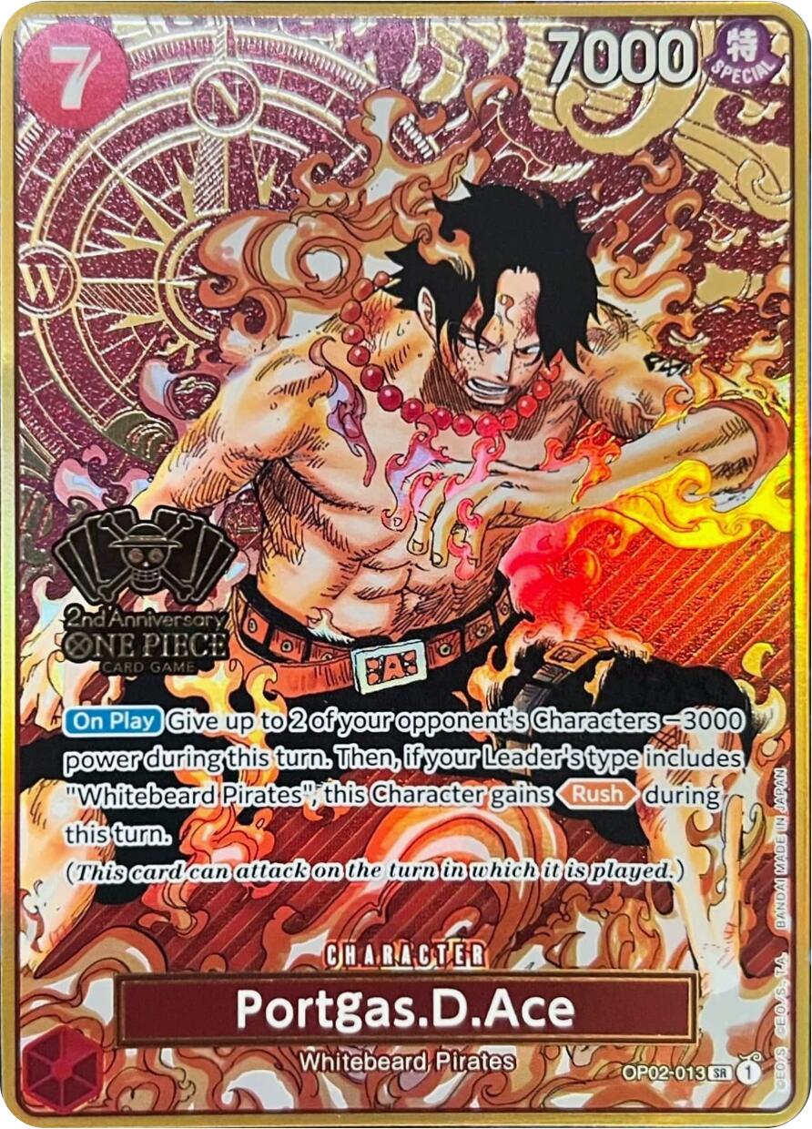 one piece card game portgas d ace Portgas.D.Ace (One Piece Japanese Version 2nd Anniversary Set) [OP-PR –  PunkOuter Games
