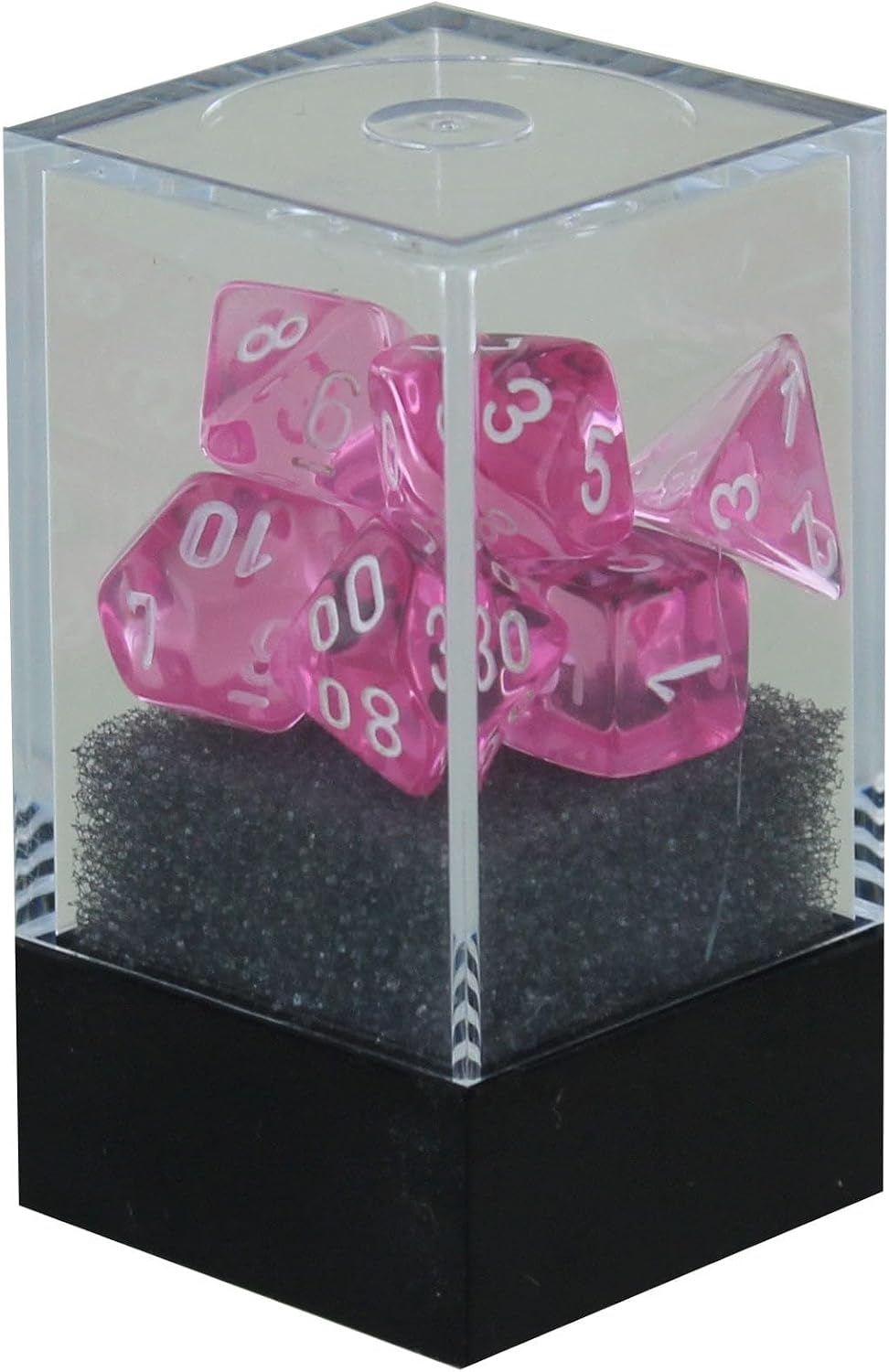 Chessex Translucent Mini 7 Die Set Pink / White