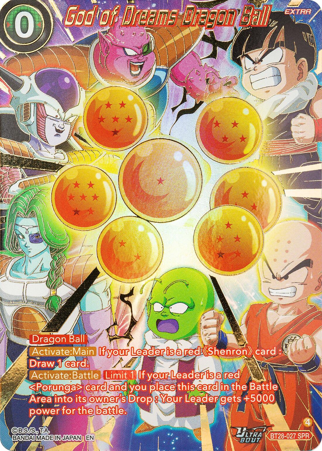 dragon ball god rare cards God of Dreams Dragon Ball (SPR) [BT28 - BT28-027 - Special Rare]
