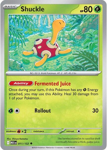 shiny shuckle pokemon card 136/132 - Holofoil ME01 Mega Evolution Attack 2 2025 Pokemon Meg En-mega Evolution