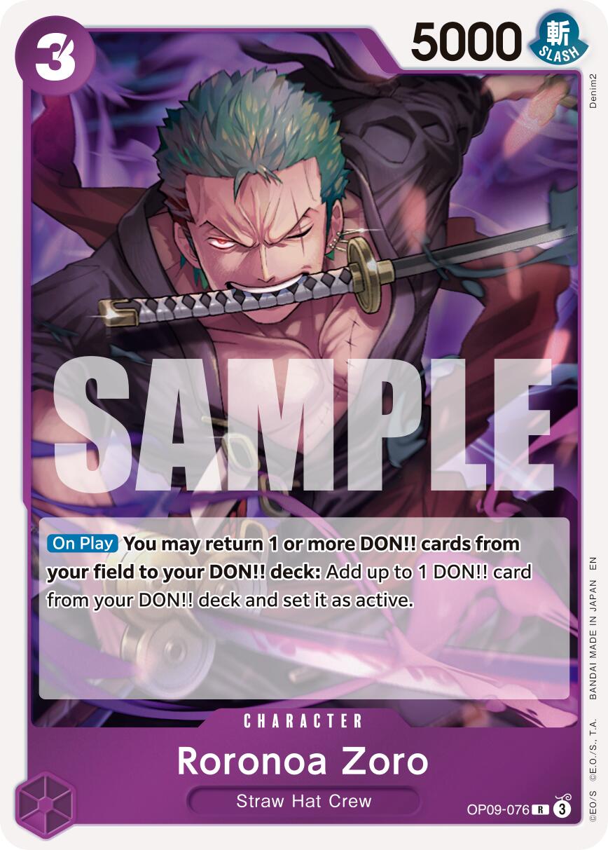 One Piece Emperors in the New World Rare Roronoa Zoro Op09-076