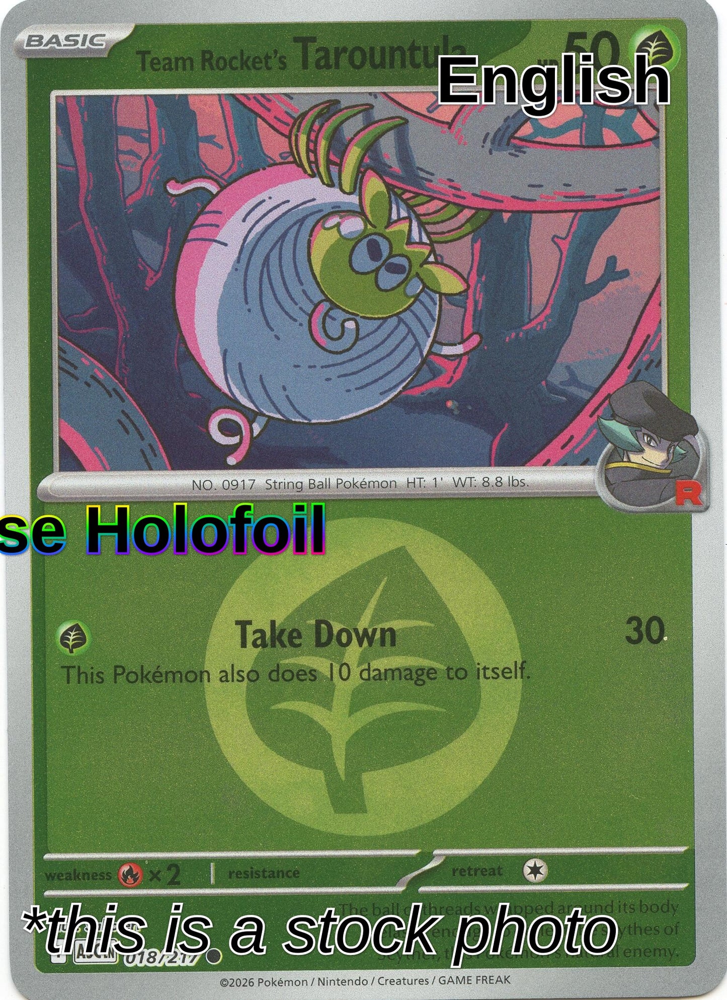 Team Rocket's Tarountula (Energy Symbol Pattern)