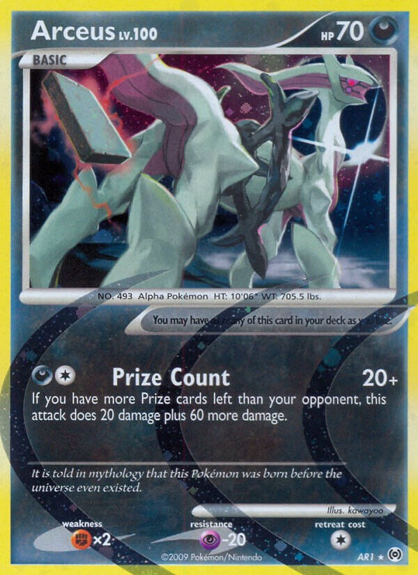 arceus pokemon card holo Rainbow Holo) 2009 Game Design Contest: Elementary School 5th Grade Competition Trophy Promo Card This is of the Holo Rare rarity. Arceus (AR1) [AR - AR1