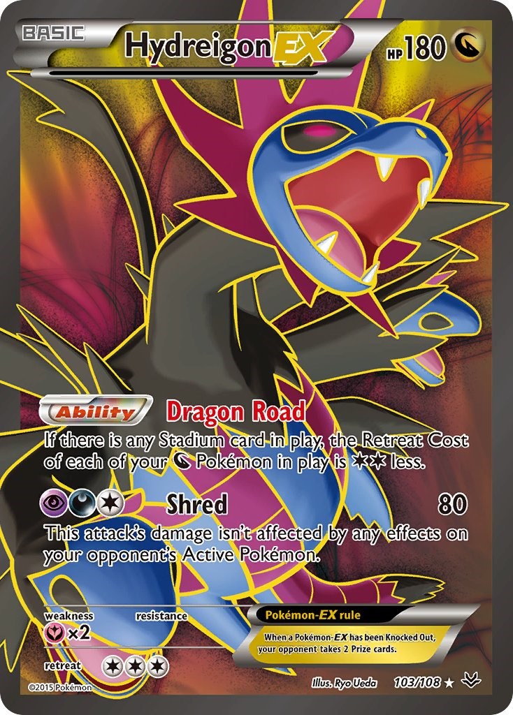 pokemon roaring skies rare cards Hydreigon EX - Dragon - 103/108 (Holofoil Full Art) - XY
