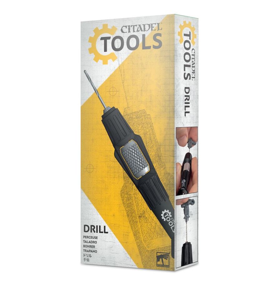 Citadel Tools drill packaging with yellow and white design