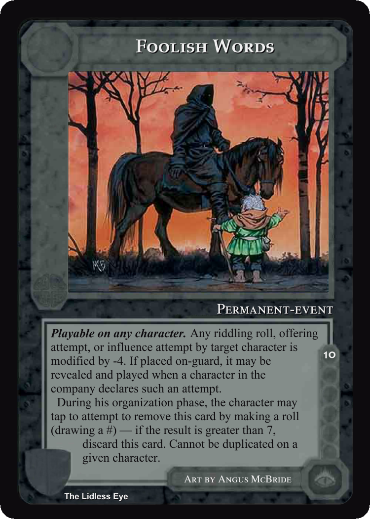 Foolish Words - Lidless Eye - Middle Earth CCG / TCG