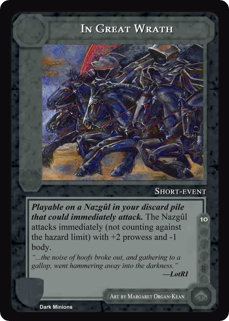 In Great Wrath - Dark Minions - Middle Earth CCG / TCG