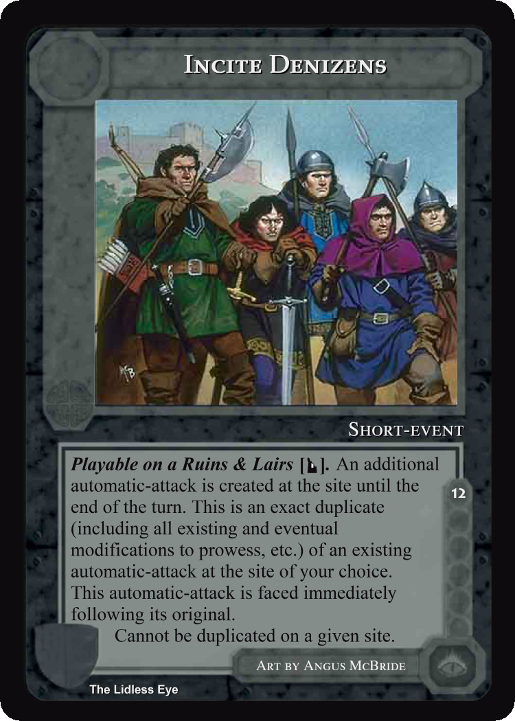 Incite Denizens - Lidless Eye - Middle Earth CCG / TCG