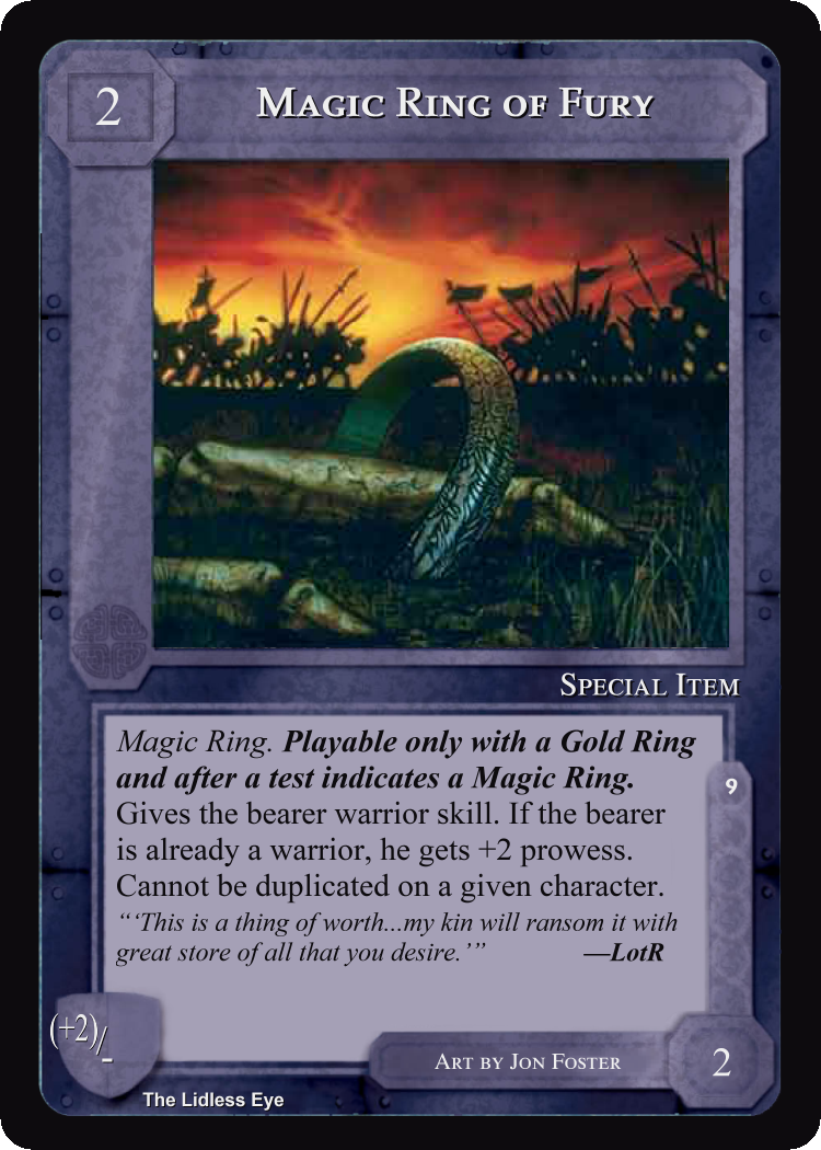 Magic Ring Of Fury - Lidless Eye - Middle Earth CCG / TCG