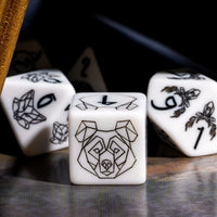 Beast Pattern Resin 7 Piece Polyhedral Dice Set