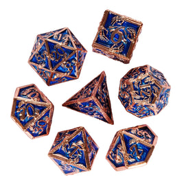 Metal Ghost Claw Theme 7 Piece Polyhedral Dice Set