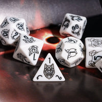 Beast Pattern Resin 7 Piece Polyhedral Dice Set