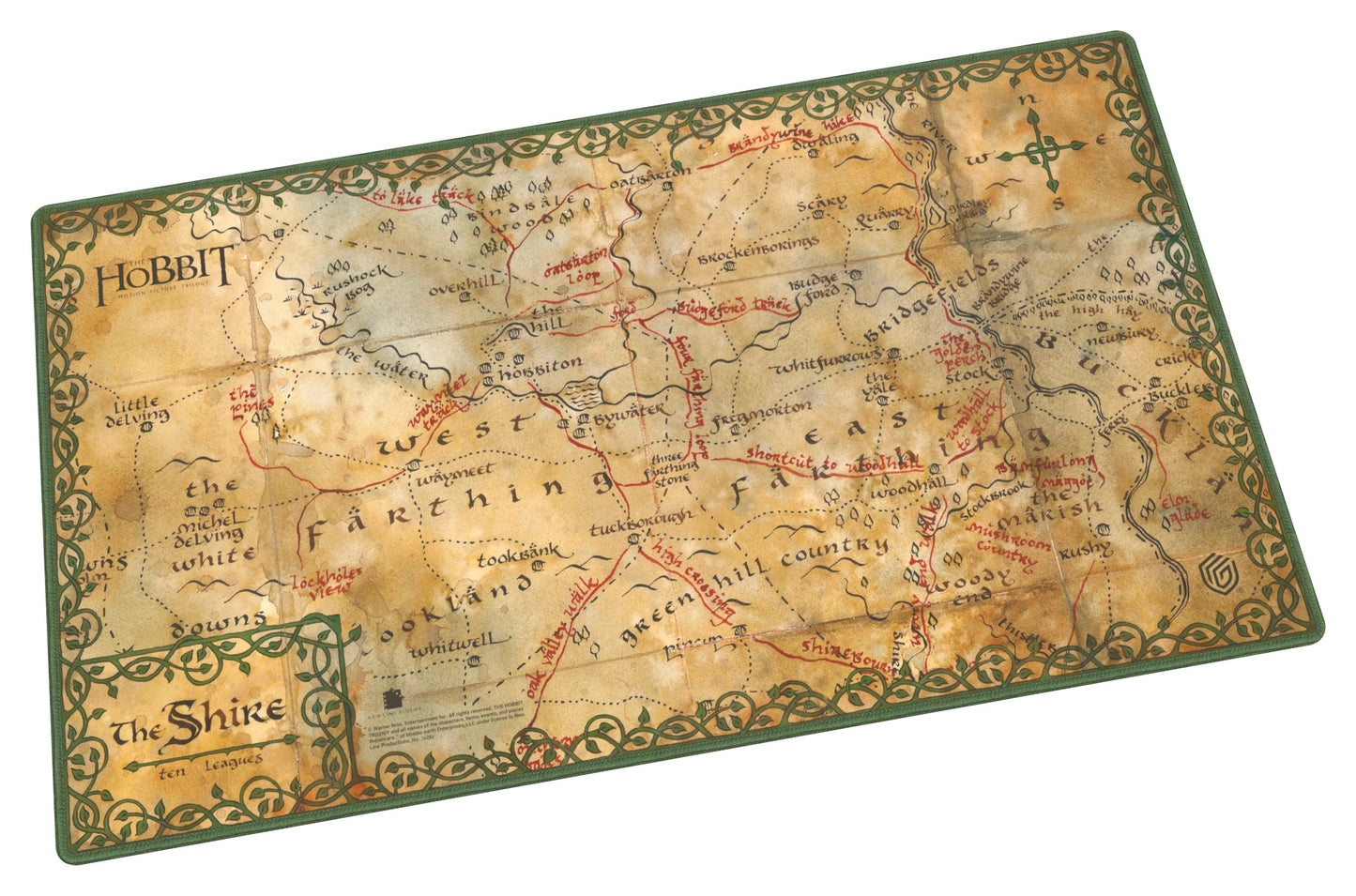 Map of Middle-earth from 'The Hobbit' with decorative border
