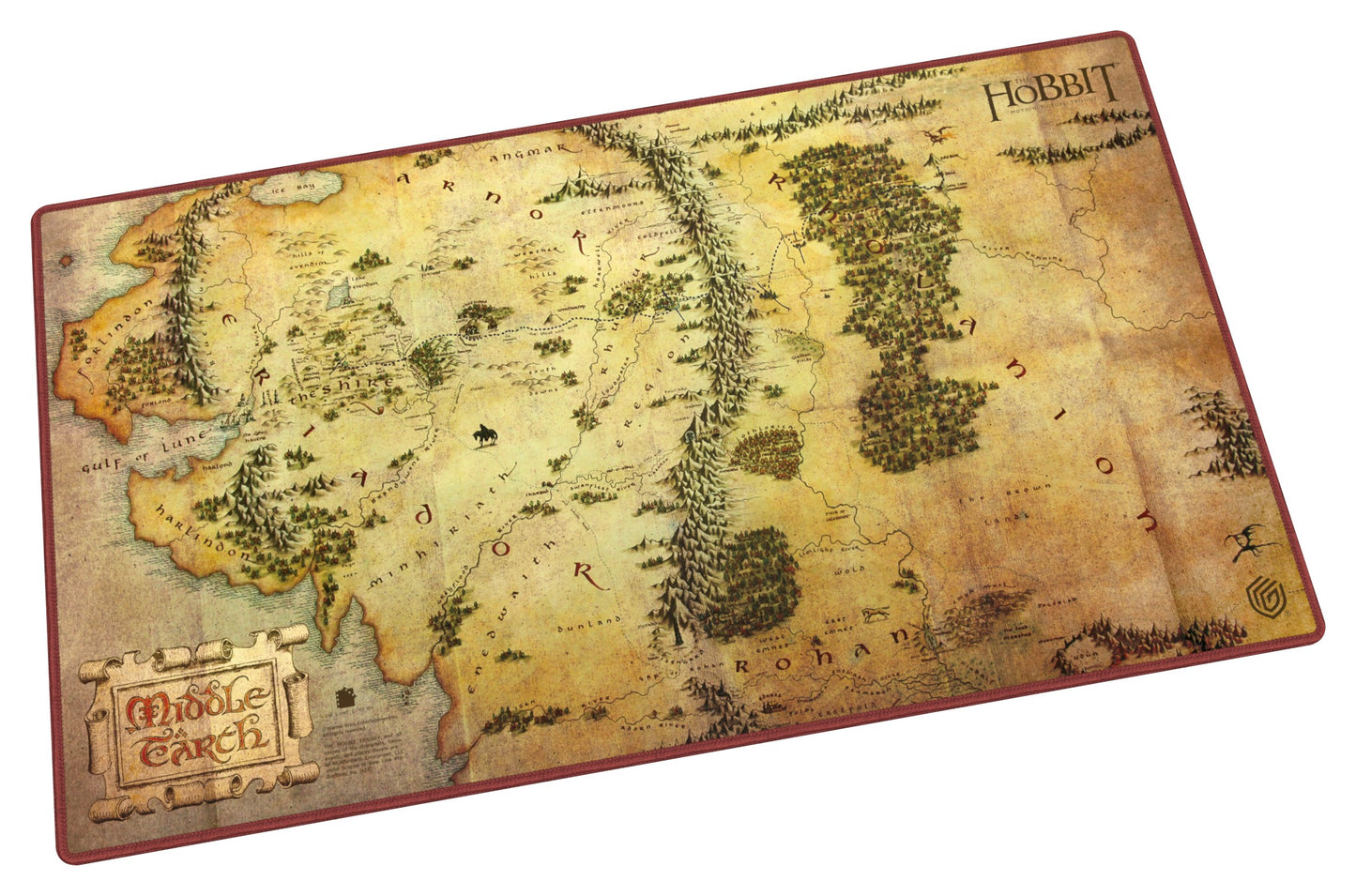 Map of Middle-earth from 'The Hobbit' with 'Middle-earth' text on a white background