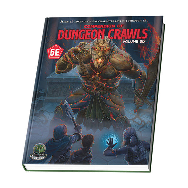 Compendium of Dungeon Crawls Volume Six book with a dragon and adventurers on the cover