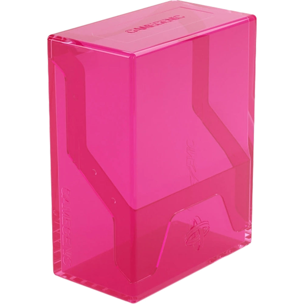 Pink transparent cube on a white background