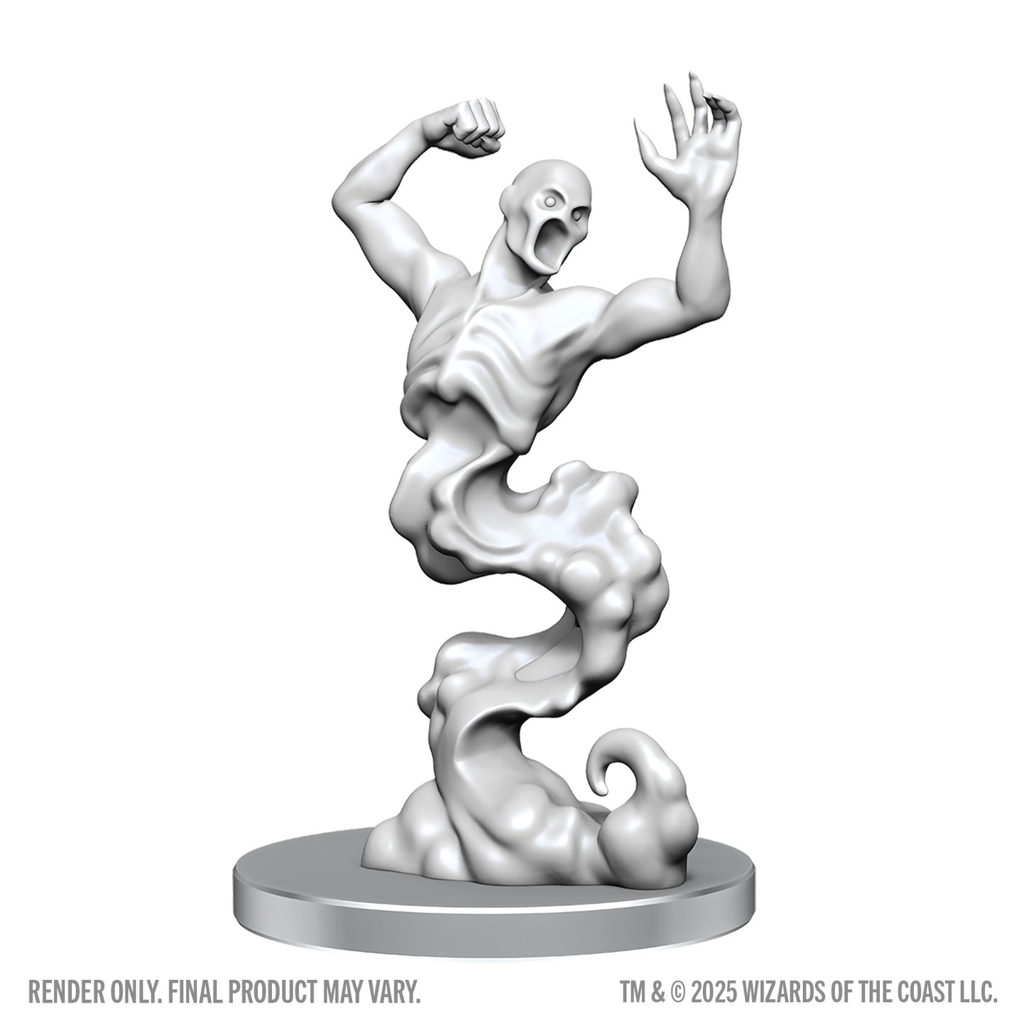 White miniature figurine on a gray base with 'Wizards of the Coast' branding.