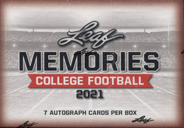 2021 Memories College Football Hobby Box