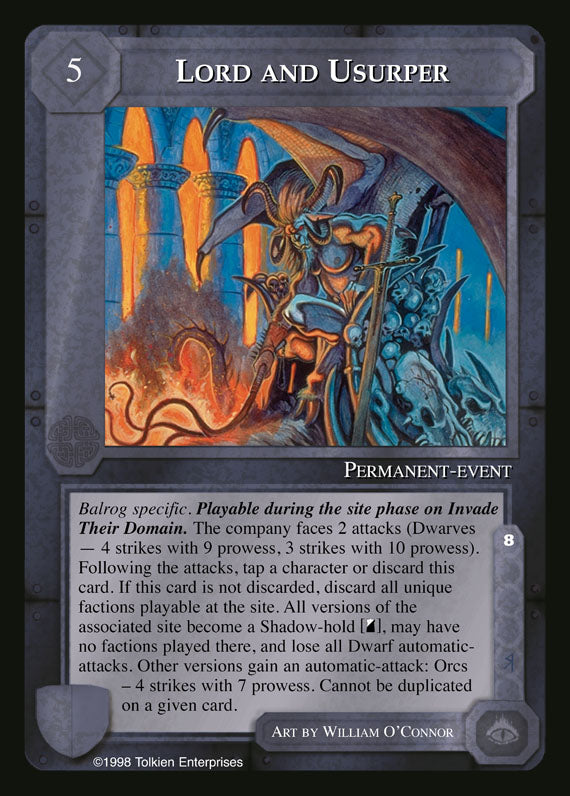 Lord and Usurper - The Balrog - Middle Earth CCG / TCG PunkOuter Games Lord and Usurper - The Balrog - Middle Earth CCG / TCG PunkOuter Games