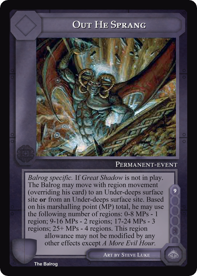 Out He Sprang - The Balrog - Middle Earth CCG / TCG