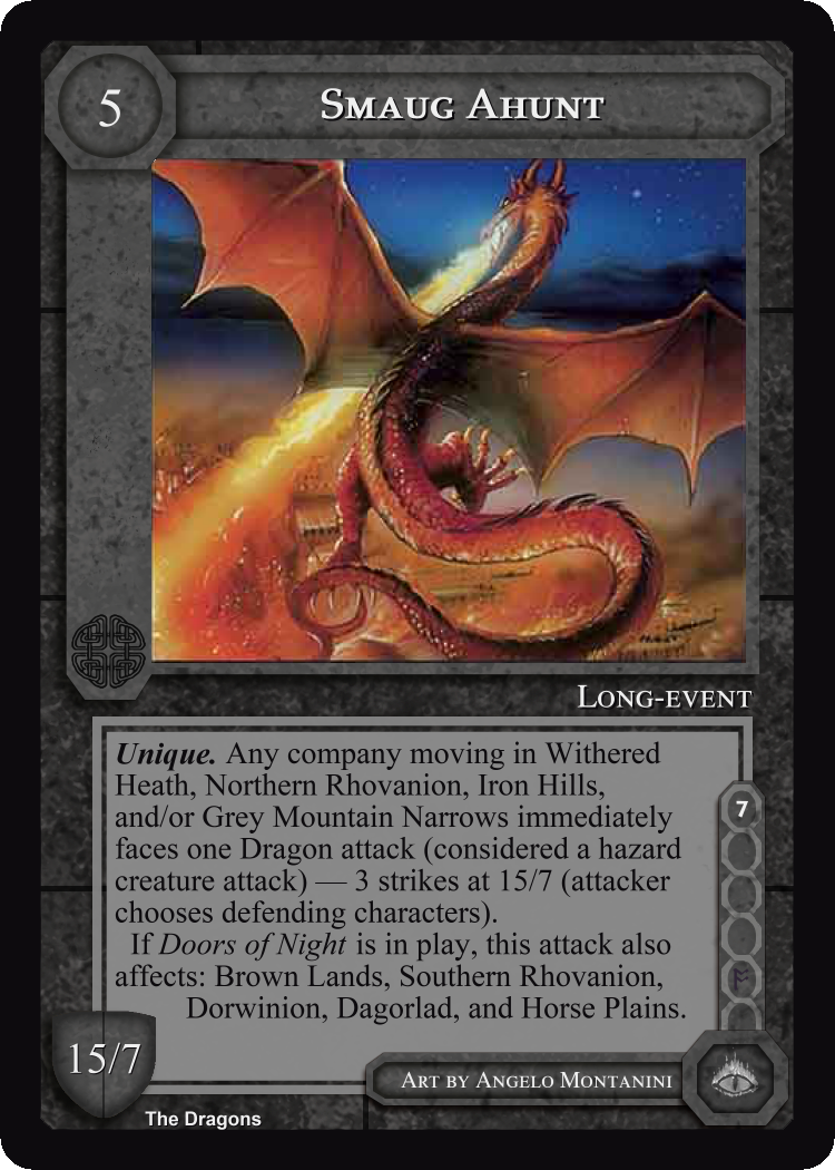 smaug card mtg Smaug Ahunt - The Dragons